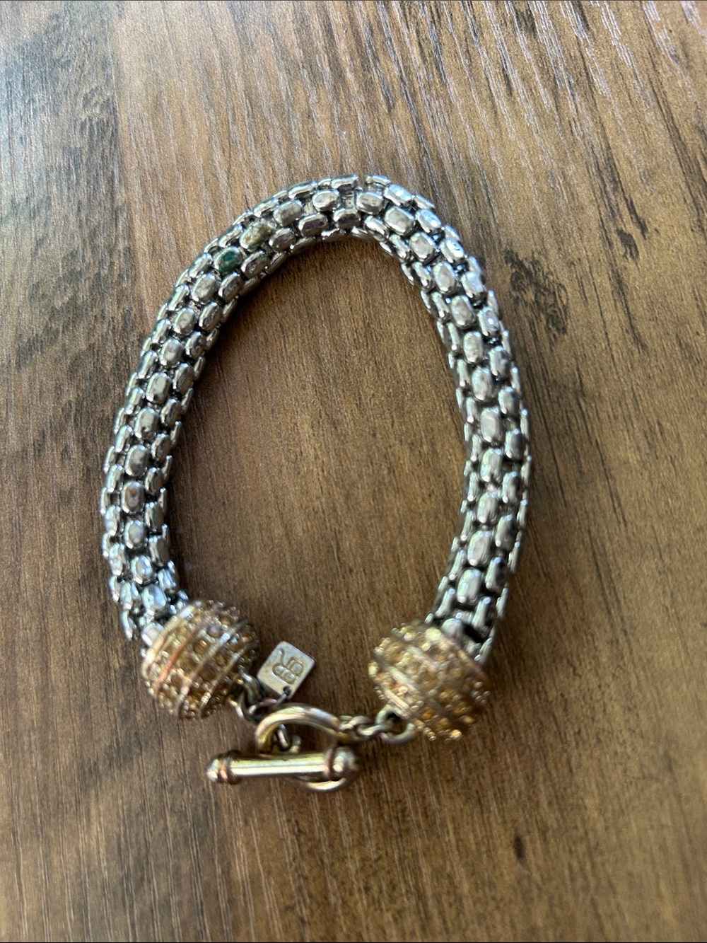 Banana Republic Two-Tone Silver and Gold Braided Bracelet